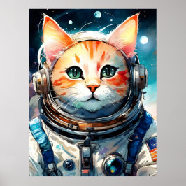 Adorable US Astronautenkatze Poster