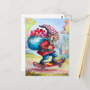 Adorable Valentine Gnome Postkarte