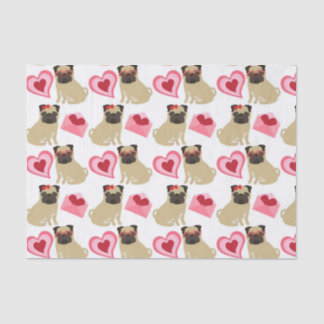 Adorable Valentine Möpsen Seidenpapier