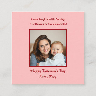 Adorable Valentine's Day Card für Kinder Quadratische Visitenkarte