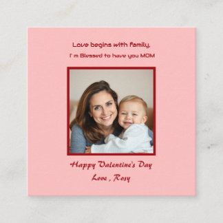 Adorable Valentine's Day Card für Kinder Quadratische Visitenkarte