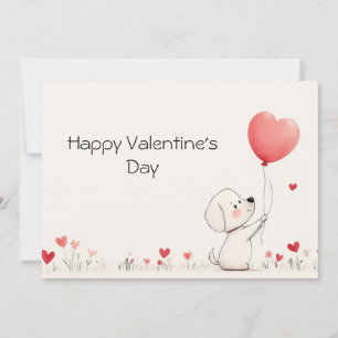 Adorable Valentine's Day Grußkarte ❤️ 🎈 Karte