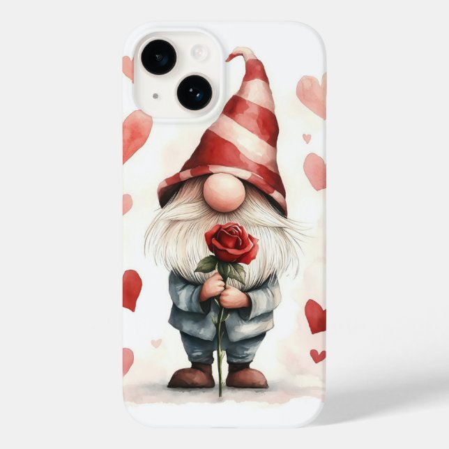 Adorable Valentine's Gnome: mit einer Rose Case-Mate iPhone Hülle (Rückseite)