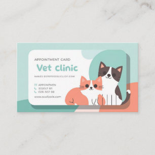 Adorable Vet Clinical Appointment Card - Pet Paws Terminkarte