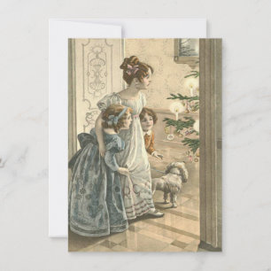 Adorable Viktorianisch Children Vintage Weihnachte Mitteilungskarte
