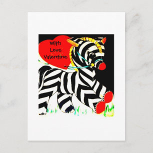 Adorable Vintag Baby Zebra Valentine Feiertagspostkarte