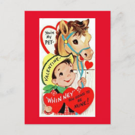Adorable Vintag Cowboy & Horse Valentine der 50er  Postkarte