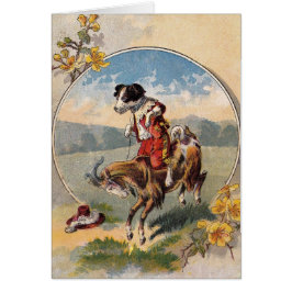 Adorable Vintage Hunde auf dem Reiten