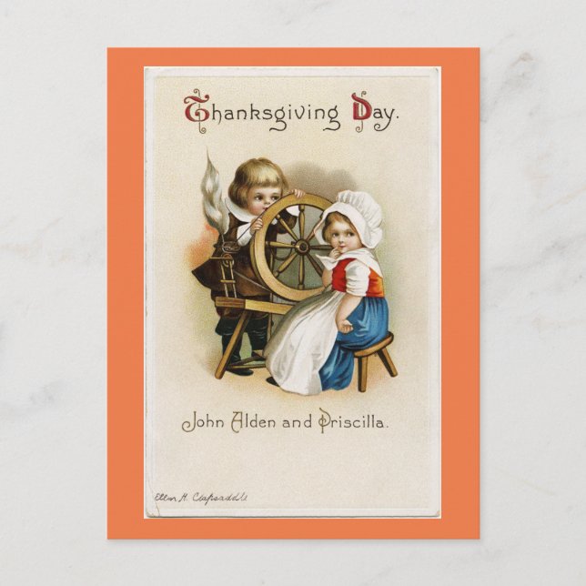 Adorable Vintage Pilger Postkarte (Vorderseite)