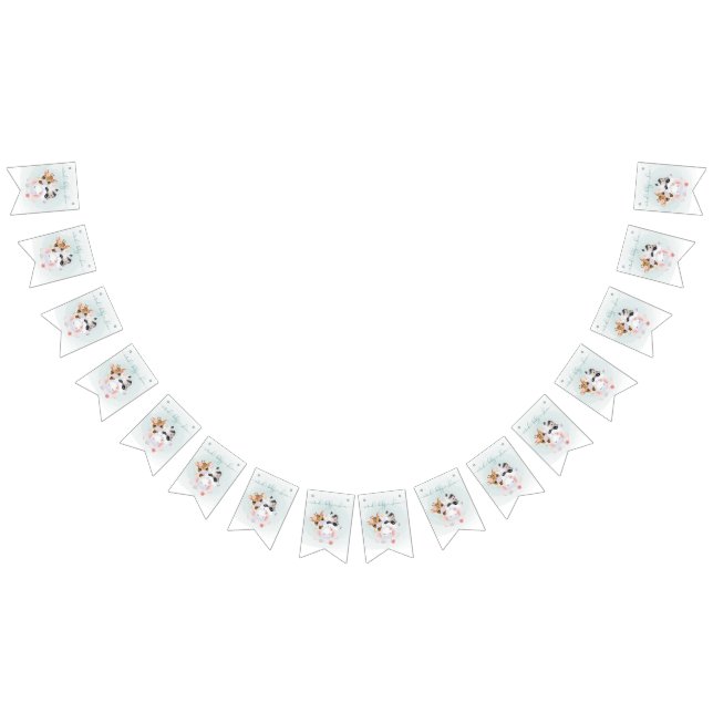 Adorable Virtual Baby Shower Tiere mit Masken Wimpelkette (Alle)