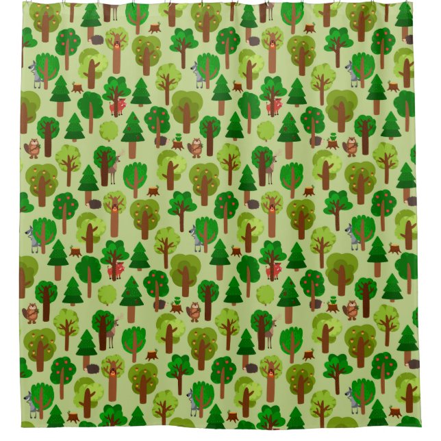 Adorable Waldtiere Duschvorhang (Vorderseite)