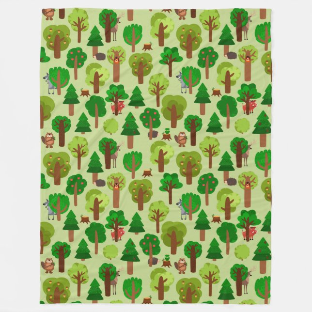 Adorable Waldtiere Fleecedecke (Vorderseite)