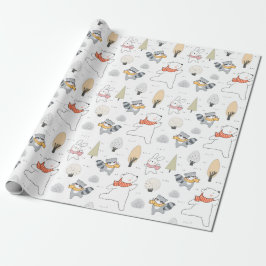 Adorable Waldtiere Geschenkpapier
