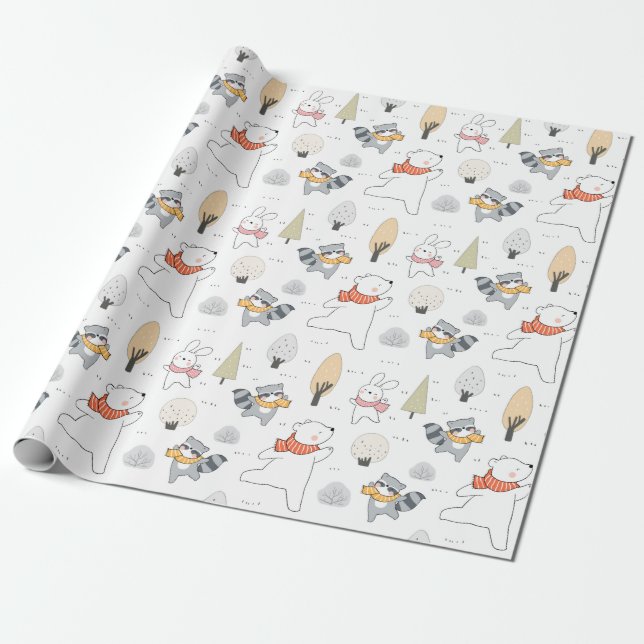 Adorable Waldtiere Geschenkpapier (Ungerollt)