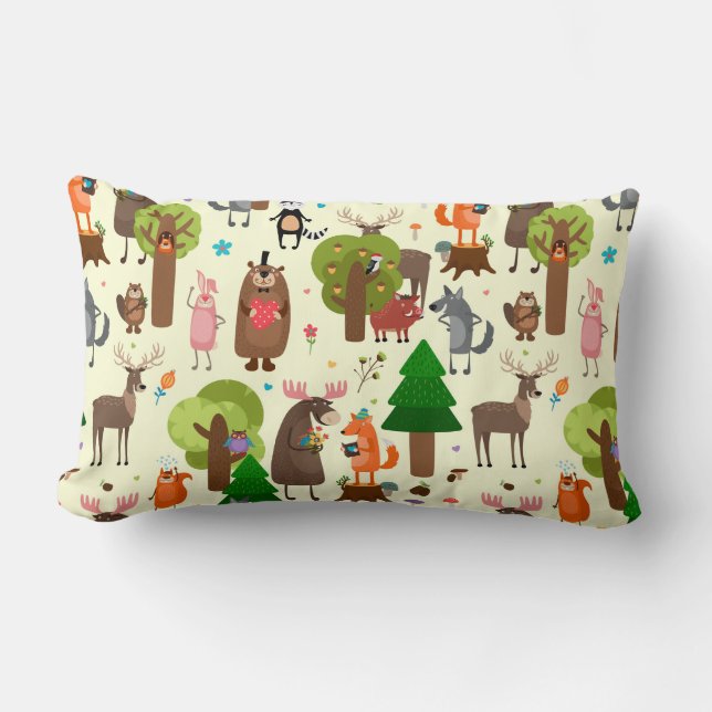 Adorable Waldtiere Lendenkissen (Vorderseite)
