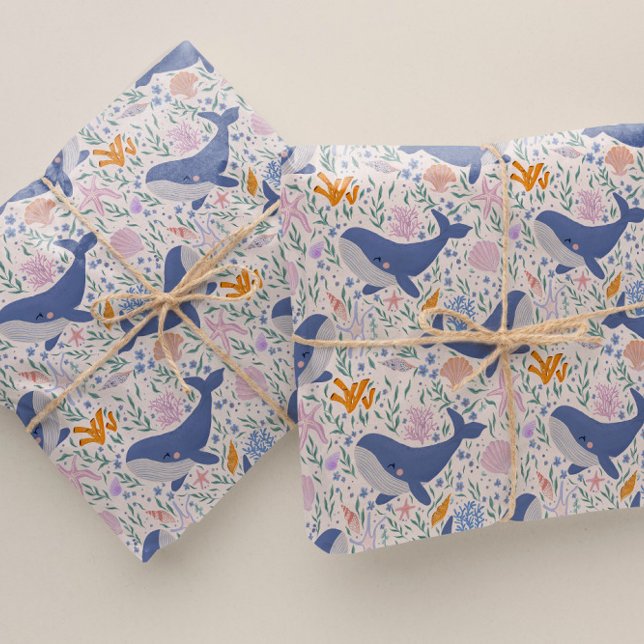 Adorable Wale und Sea Life Geschenkpapier (Von Creator hochgeladen)