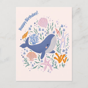 Adorable Wale und Sea Life Postkarte