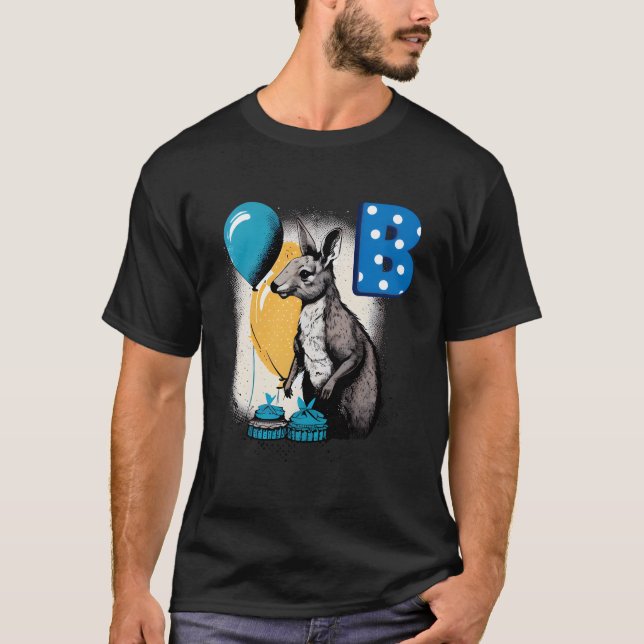 Adorable Wallaby With Capital Initial B T-Shirt (Vorderseite)