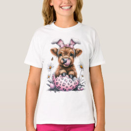 Adorable Wasserfarbe Osterkuh in Ei mit Blume T-Shirt