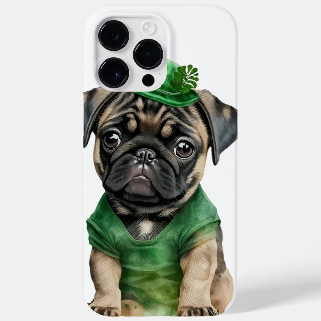 ADORABLE WASSERFARBENER MOPS IN GRÜN Case-Mate iPhone HÜLLE (Rückseite)