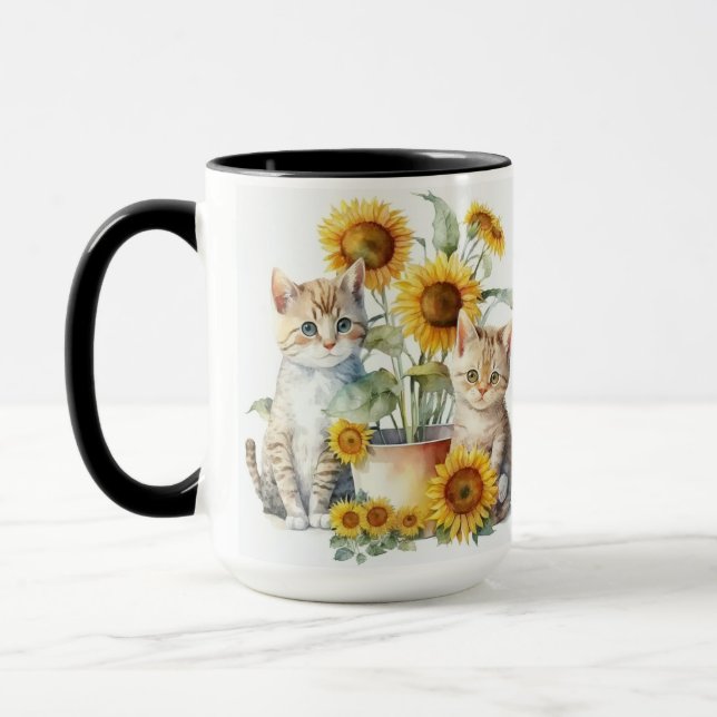 ADORABLE WASSERFARBENKÜCHE MIT SONNENBLUMEN TASSE (Links)