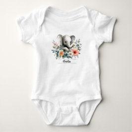 Adorable Watercolor Baby Elefant mit Individuelle  Strampler