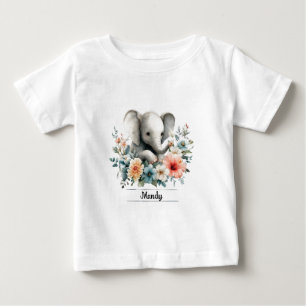 Adorable Watercolor Baby Elefant mit Individuelle  T-shirt