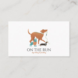 Adorable Watercolor Dog Walker Pet Sitter Visitenkarte