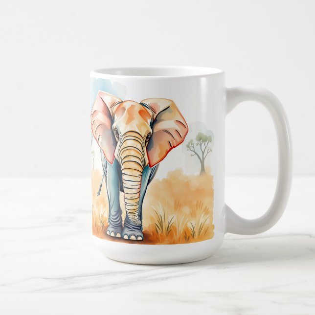 Adorable Watercolor Elephant Kaffeetasse (Rechts)