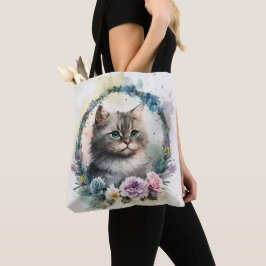 ADORABLE WATERCOLOR GRAU TABBY KITTEN BLUME