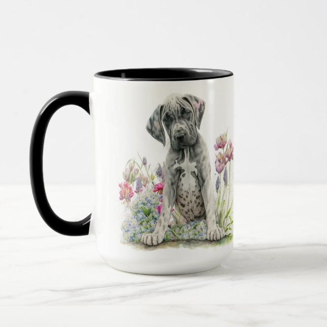 ADORABLE WATERCOLOR GREAT DANE PUPPY HUND TASSE (Links)