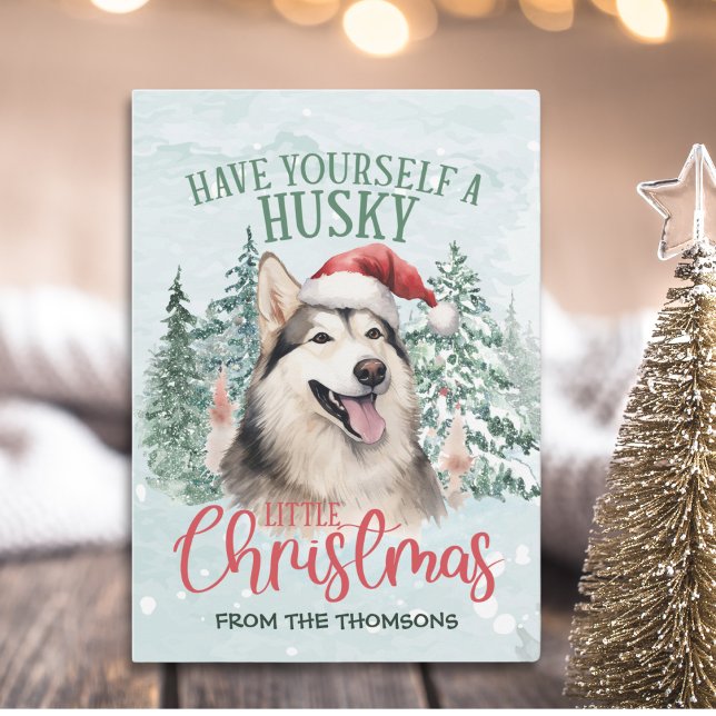Adorable Watercolor Husky Weihnachten (Von Creator hochgeladen)