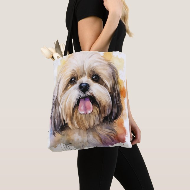 ADORABLE WATERCOLOR LHASA APSO HUND (Von Nahem)
