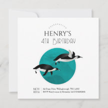 Adorable Watercolor Pinguin Arktis Geburtstag