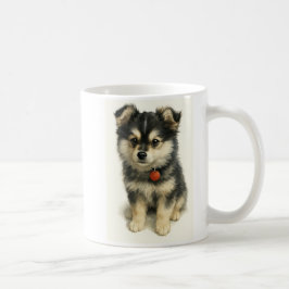 Adorable Watercolor Pomchi Puppy Portrait Kaffeetasse