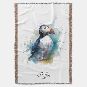 Adorable Watercolor Puffin, kundenspezifisch Decke