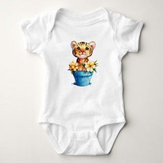 Adorable Watercolor Tiger Es ist ein Junge Baby Strampler