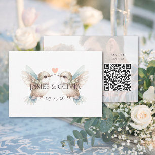 Adorable Wedding Foto QR Code RSVP Karte hinzufüge