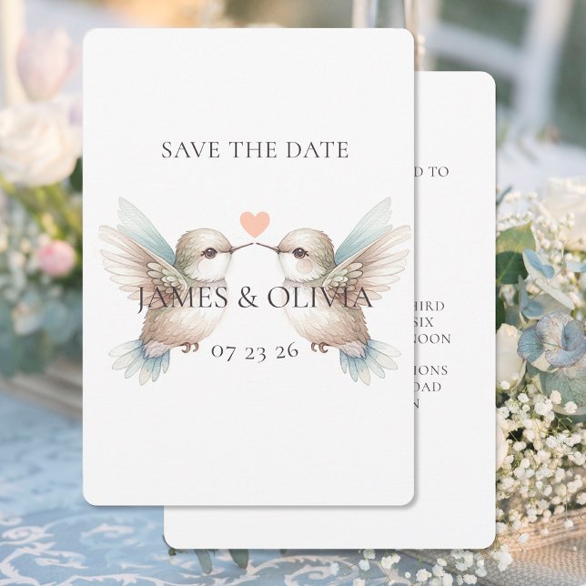 Adorable Wedding Hummingbird Save the Date (Von Creator hochgeladen)