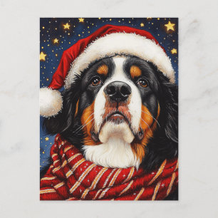 Adorable Weihnachten Berner Berghund Postkarte