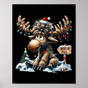 Adorable Weihnachten Elche Merry Christmoose Men W Poster
