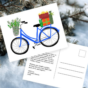 Adorable Weihnachten Fahrrad Urlaub Geschenke CUST Postkarte