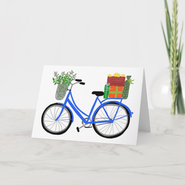 Adorable Weihnachten Fahrrad Urlaub Weihnachten Ge Karte (Vorderseite)