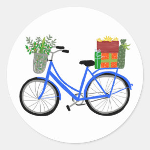 Adorable Weihnachten Fahrrad Urlaub Xmas Geschenke Runder Aufkleber