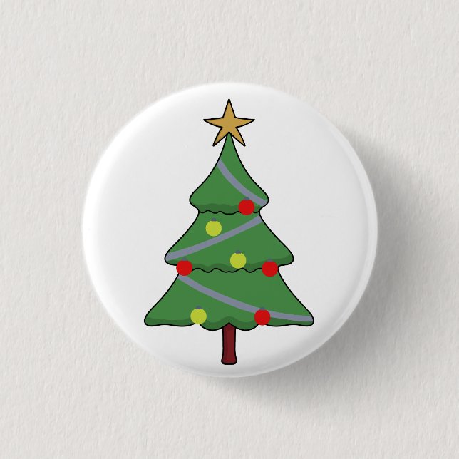 Adorable Weihnachtsbaum Button (Vorderseite)