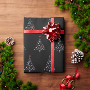 Adorable Weihnachtsbaum Holiday Schwarze Weihnacht Geschenkpapier