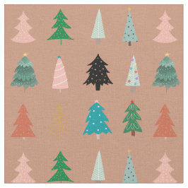 Adorable Weihnachtsbäume rosa blaue Punkte niedlic Stoff