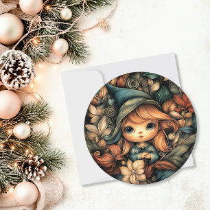 Adorable Weihnachtself individuell einstellbare Ru Feiertagskarte