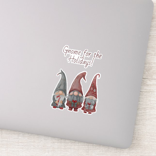 Adorable Weihnachtsgnomen mit Holiday Cheer Aufkleber (Detail)