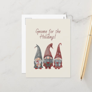 Adorable Weihnachtsgnomen mit Holiday Cheer Card Feiertagspostkarte
